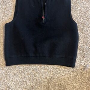 Altar'd State Black Zip-Up Crop Top